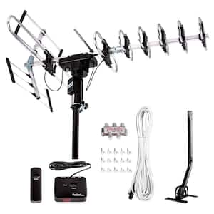 200 Miles Long Range Receptional Amplified UHF and HD, 4K, 1080P Digital Outdoor TV Antenna with 360-Degree Rotation