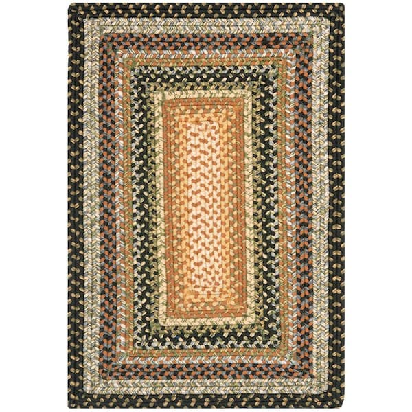 Safavieh Braided Collection BRD313A Hand Woven Brown and Multi Oval Area Rug,  3 feet by 5 feet Oval (3' x 5' Oval) : : Home