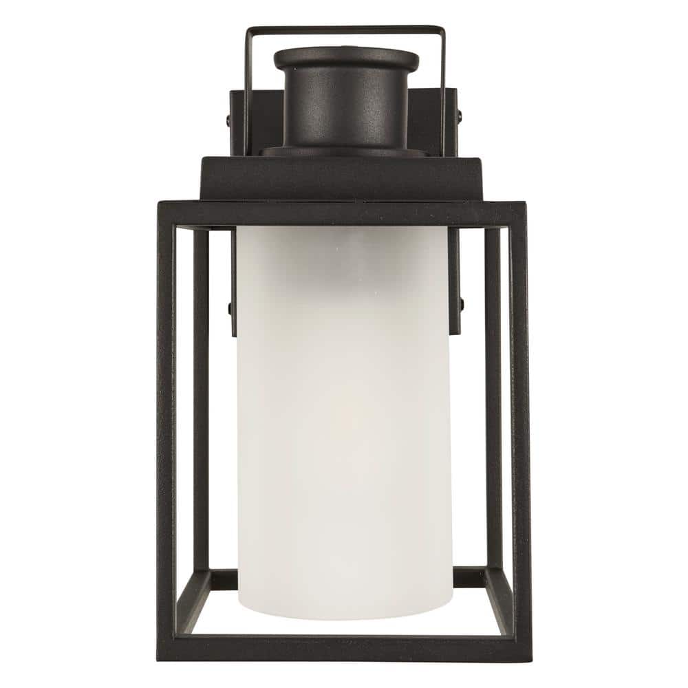 Gela 1-Light Black Hardwired Outdoor Wall Lantern Sconce price history on PriceWatchPro