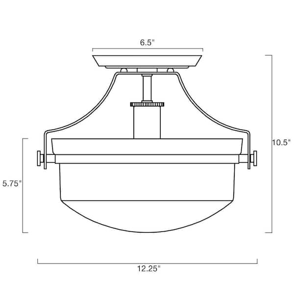 Kira Home Zurich 12.25 in 60-Watt 1-Light Warm Brass Modern Semi 