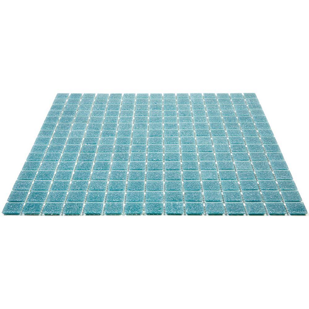 Dune 12" x 12" Glossy Blue-Green Glass Mosaic Tile