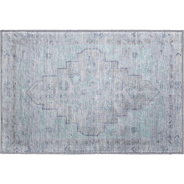 Mayfield Premium Machine Washable Abstract AMF1918 Gray 2 ft. x 3 ft. Accent Rug