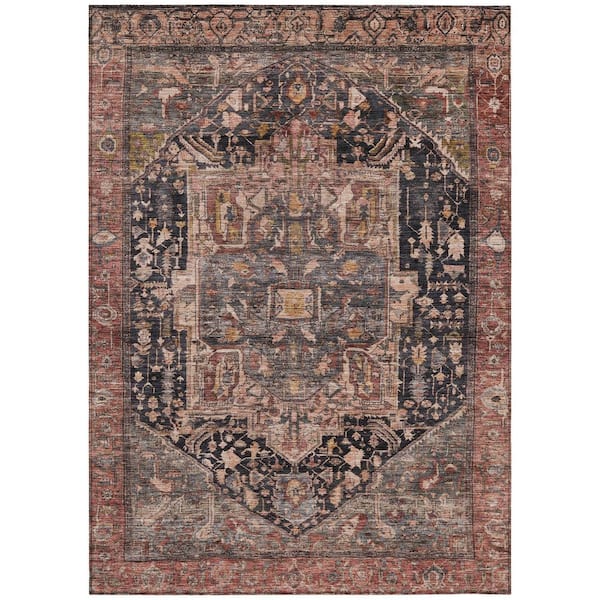 Chantille Machine Washable Indoor/Outdoor Abstract ACN1240 Charcoal 9 ft. x 12 ft. Area Rug