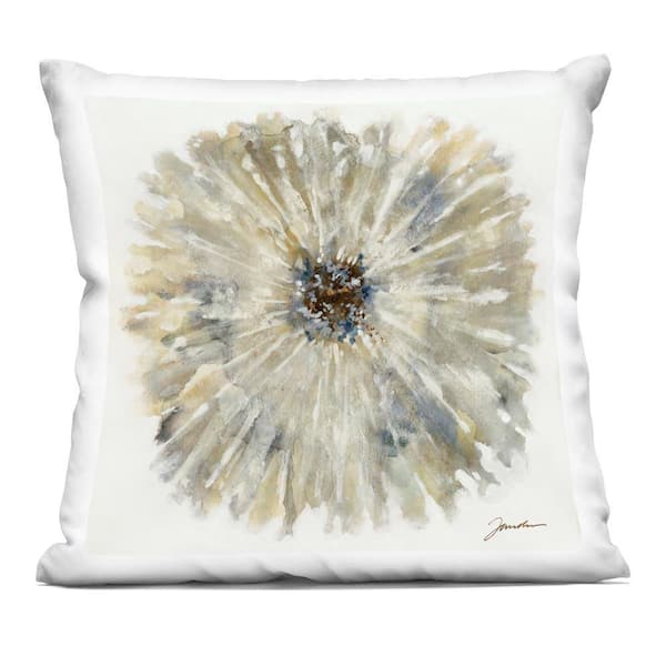 Stupell Industries Neutral Rustic Abstract Flower Beige Abstract Polyester 18 in. x 18 in. Throw Pillow