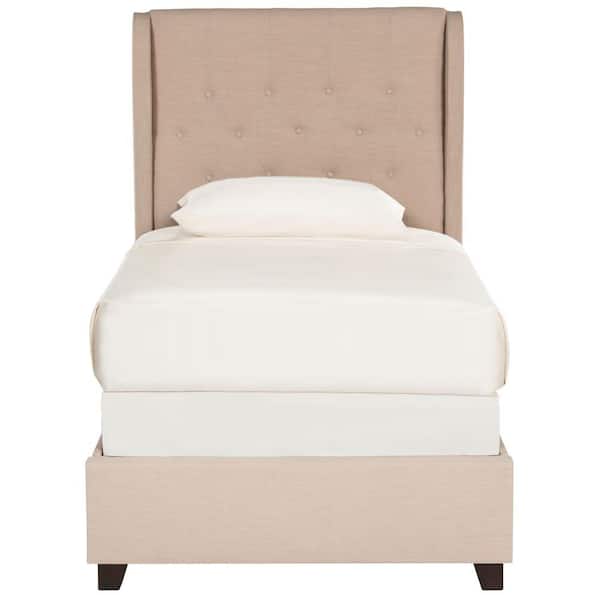 SAFAVIEH Blanchett Light Beige Twin Upholstered Bed