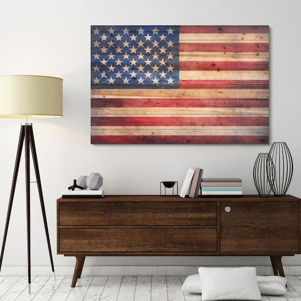 Photo 1 of 45 in. x 30 in. "American Dream" Arte de Legno Digital Print on Solid Wood Wall Art