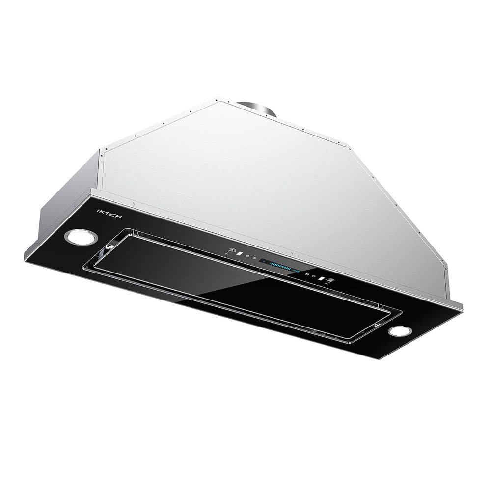 IKTCH 36 inch Black Built-in/Insert Range Hood, 900 CFM Ducted/Ductless  Stainless Steel Kitchen Vent Hood with 4 Speed Gesture Sensing&Touch  Control Panel(IKB01-36-BSS)
