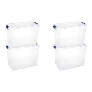 112 qt. Heavy Duty Modular Stackable Storage Containers, Clear, 4-Pack