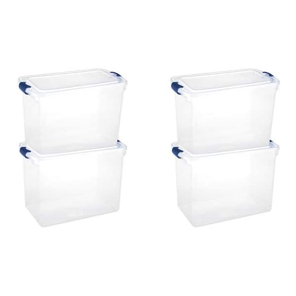 HOMZ 112 qt. Heavy Duty Modular Stackable Storage Containers, Clear, 4-Pack  2 x 3450CLRDC.02pk - The Home Depot
