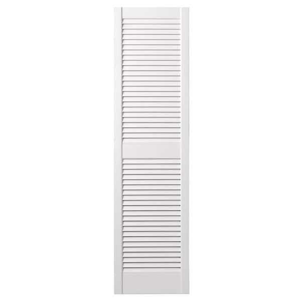 Ply Gem 12 in. x 59 in. Open Louvered Polypropylene Shutters Pair in White