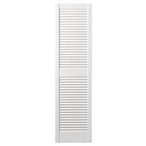 15 in. x 67 in. Open Louvered Polypropylene Shutters Pair in White