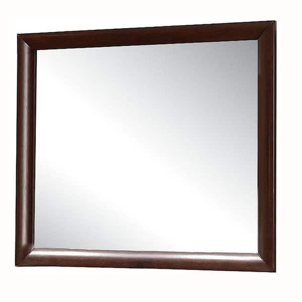 Benjara Medium Rectangle Brown And Silver Modern Mirror (35 in. H x 1 in. W)