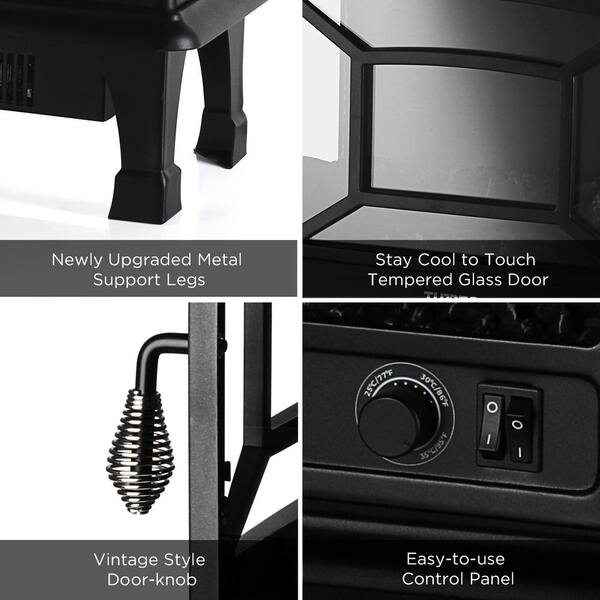 TURBRO Suburbs TS20 20 in. Freestanding Infrared Electric Fireplace, With  Realistic Flame Effect, Easy Assembly, 1400W, Black TS20 - The Home Depot