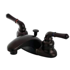 Magellan 4 in. Centerset 2-Handle Bathroom Faucet with Plastic Pop-Up in Oil Rubbed Bronze