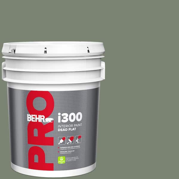 BEHR PREMIUM PLUS 5 gal. #ICC-77 Sage Green Flat Low Odor Interior Paint &  Primer 130005 - The Home Depot