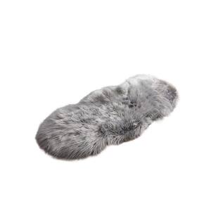 Light Gray 2 ft. x 4 ft. Sheepskin Faux Fur Furry Cozy Area Rug