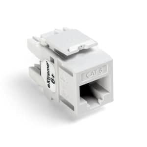 QuickPort Extreme CAT 6 Connector with T568A/B Wiring, White (25-Pack)