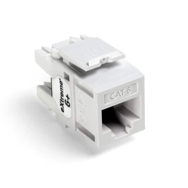 Leviton QuickPort Extreme CAT 6 Connector with T568A/B Wiring, White (25-Pack)