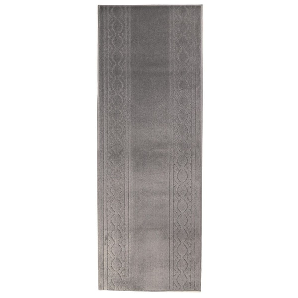 RugStylesOnline Maximus Collection Gray 26 in. W x 588 in. L Stair Runner 106.32 sq. ft.