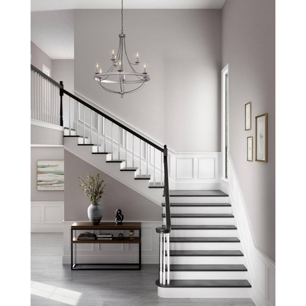 Gulliver 5-Light Galvanized Chandelier with Weathered Driftwood Texture