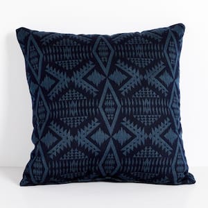 Sunbrella Pendleton Diamond River Midnight Square Outdoor Throw Pillow (2-Pack) 20 in. H x 20 in. W x 6 in. D