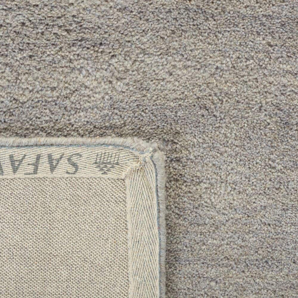 Hand-Tufted Artisan Gray Shag Wool Square Rug, 62"