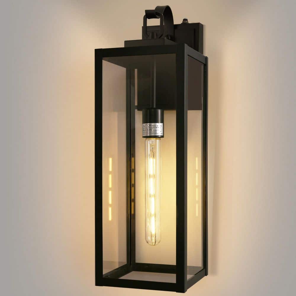 20 in. 2-Pack Large Black Outdoor Wall Lanterns Waterproof with Dusk to Dawn for Porch and Doorway (T30 Bulbs Included) price history on PriceWatchPro