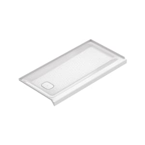 Aspirations 60 in. L x 30 in. W Single Threshold Alcove Shower Pan Base with Left Drain in White
