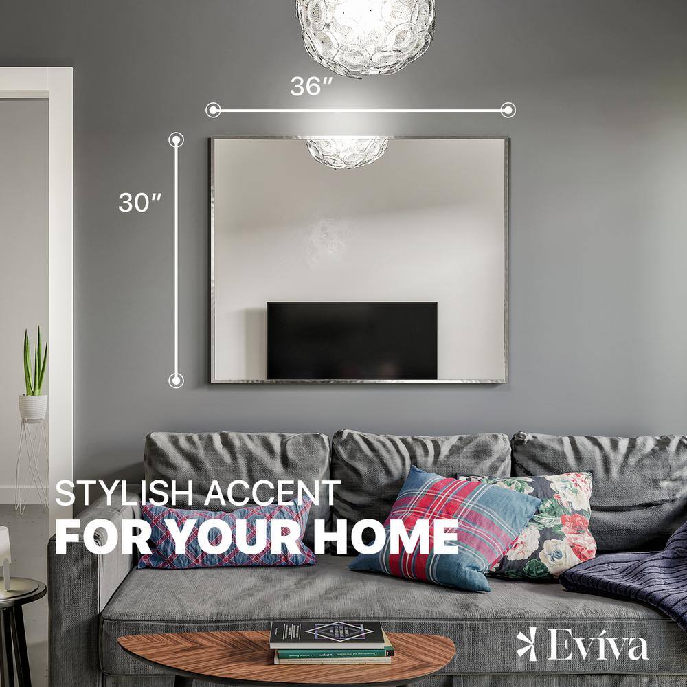 Brushed Wood 36x30 Rectangular Wall Mirror
