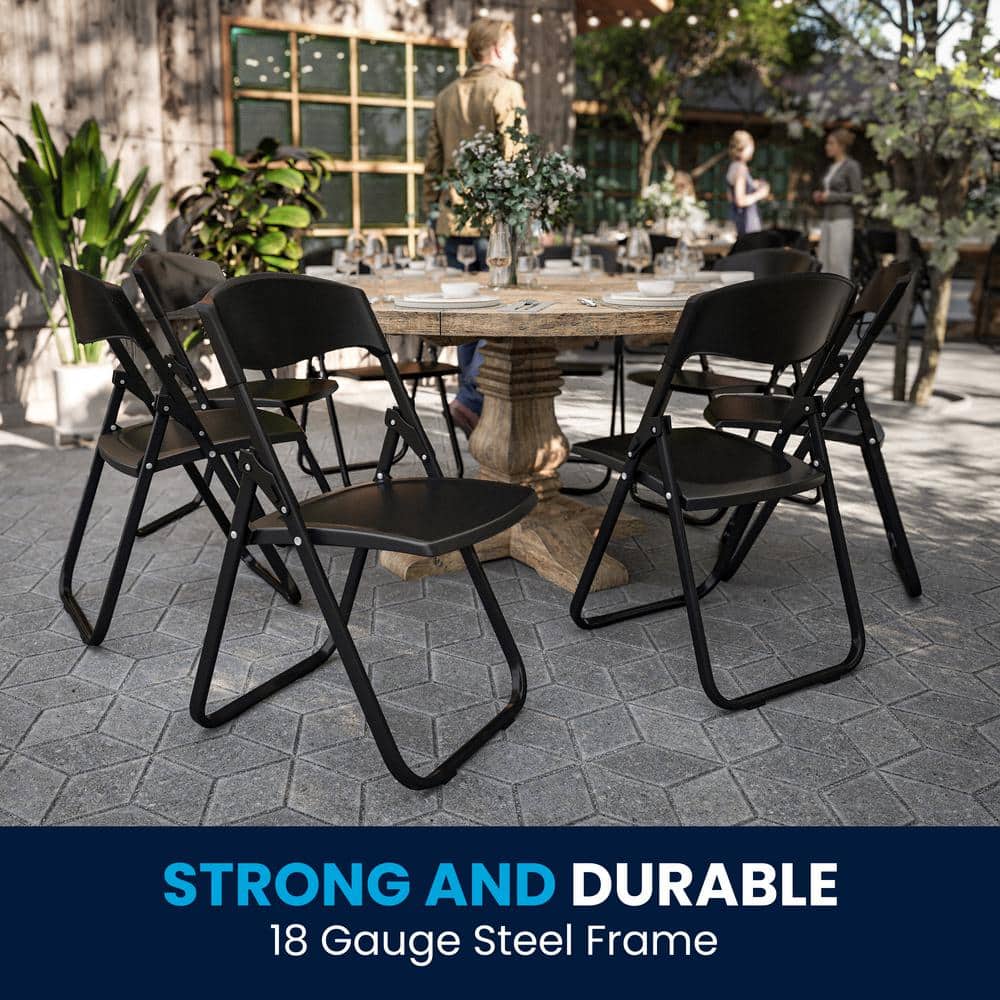 Carnegy Avenue Black Metal Folding Chair (Set of 6) CGA-RUT-167369