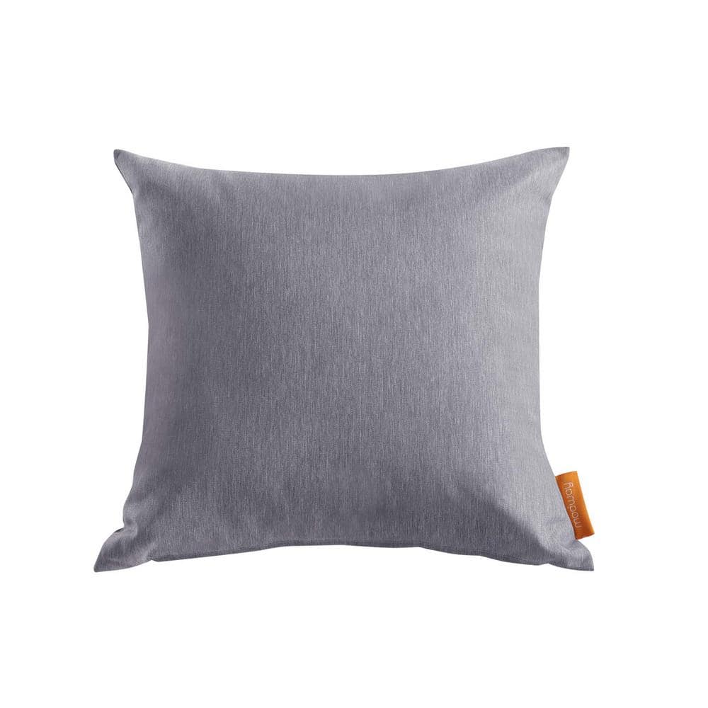 Gray All-Weather Fabric Square Outdoor Pillow Set