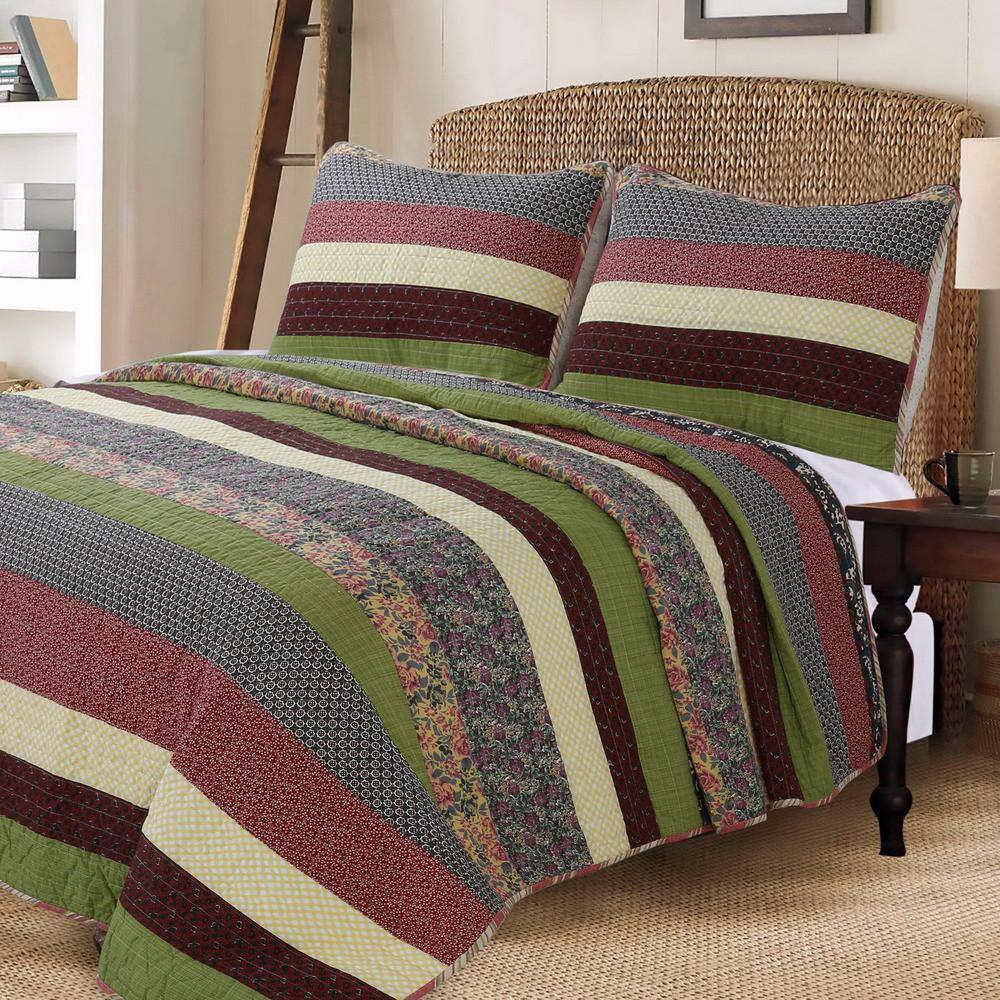 Cozy Line Home Fashions Juniper Floral Checker Paisley Stripe 3Piece