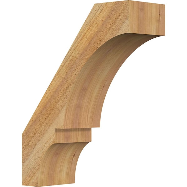 Ekena Millwork 6"W x 16"D x 20"H Balboa Rough Sawn Knee Brace, Western Red Cedar