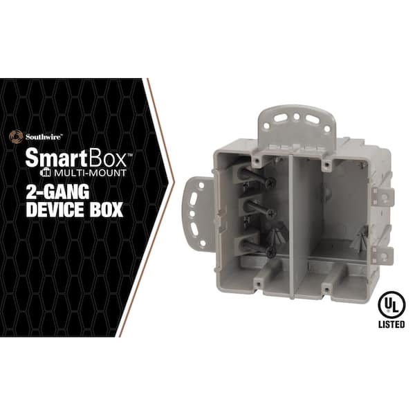 Southwire Smart Box 2-Gang Adjustable Depth Device Box MSB2G - The Home  Depot