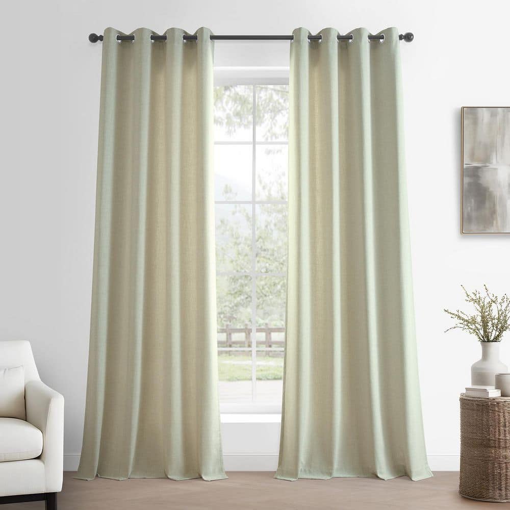 Greige Beige Grommet Basic Faux Linen 50 in. W x 84 in. L Light Filtering Curtain Pair (Set of 2) price history on PriceWatchPro