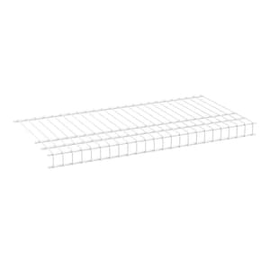 ShelfTrack 72 in. L x 12 in. D White Heavy-Duty Wire Closet Shelf