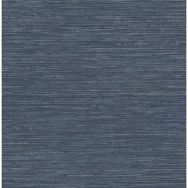 Advantage Alton Blue Faux Grasscloth Textured Non-Pasted Non-Woven Wallpaper Sample
