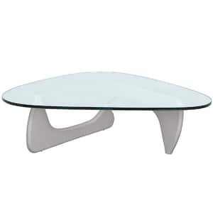 Imperial 51.2 in. Grey Triangle Glass Coffee Table