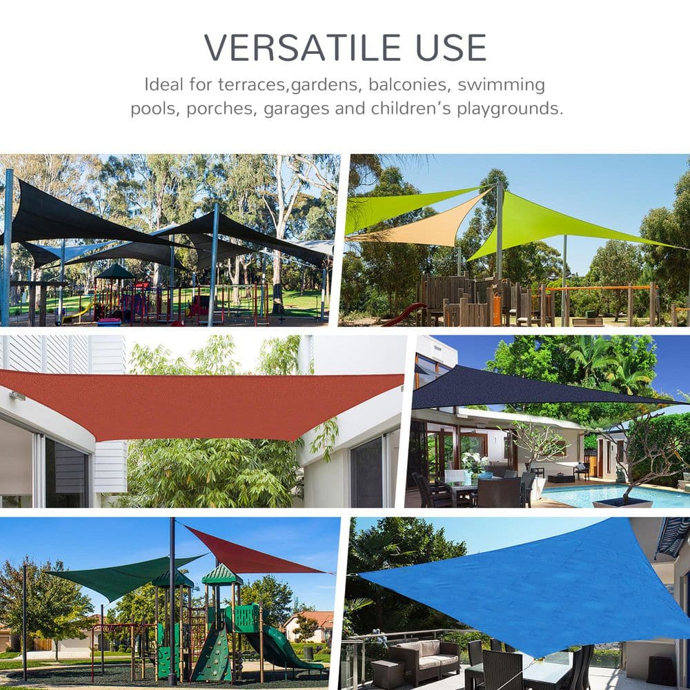 Grey 20' x 13' High-Density Polyethylene Outdoor Sun Shade Sail
