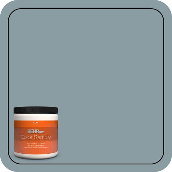 BEHR PREMIUM PLUS 8 oz. #540F-4 Shale Gray Flat Interior/Exterior Paint & Primer Color Sample