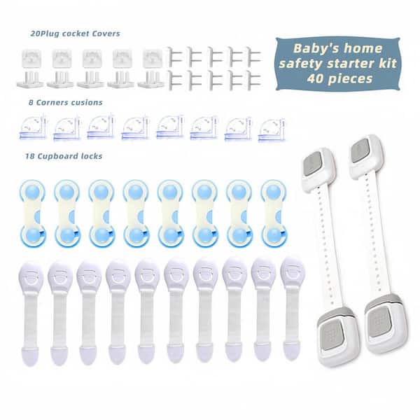 Eco-Baby Proofing Kit - 40-Piece Baby Safety Kit w/Magnetic Cabinet Locks, Outlet Covers, Lock Straps for Drawers & More - All-In-One Baby Proof
