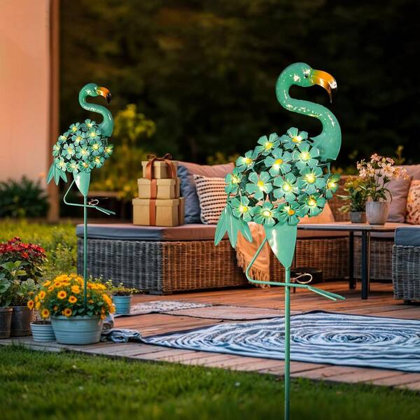 Flamingo Gifts Solar Lights Garden Stake, Egg Blue L0DRKCL6BR