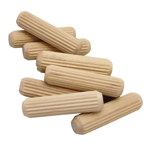 Milescraft - Fluted Wooden Dowel Pins - 1/4 x 1 - 50 Piece