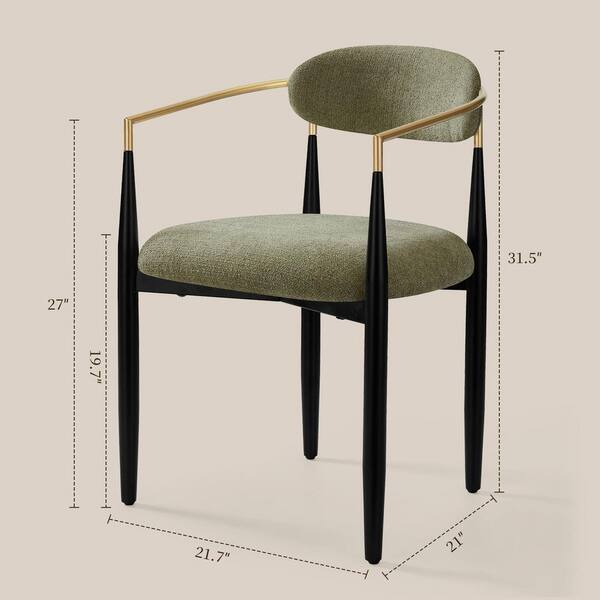 FARATI Modern Green Chenille Cushion Seat Dining Chair (Set of 2