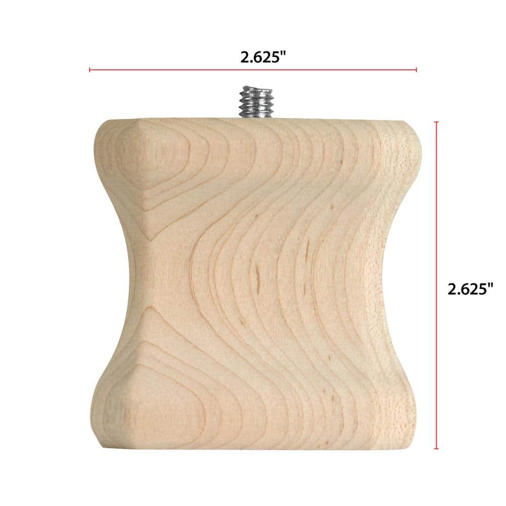 2-1/2 Inch Beige Hardwood Old English Bun Foot