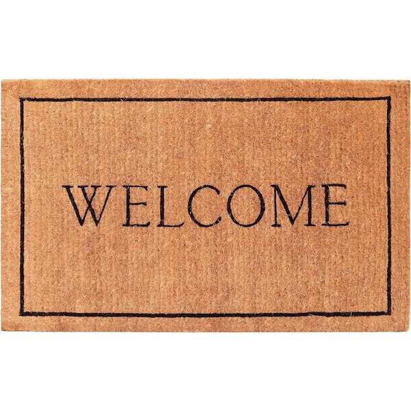 Multi-Colored 36 in. x 24 in. Coir Non-Slip Indoor/Outdoor Door Mat