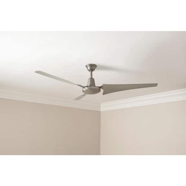 Hampton Bay Industrial Large Commercial Ceiling Fan 60 inch Brushed Steel 