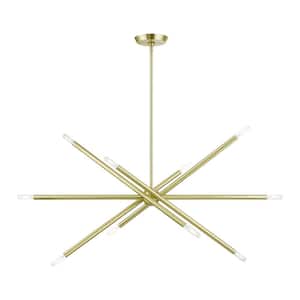 Soho 10-Light Satin Brass Linear Sputnik Chandelier