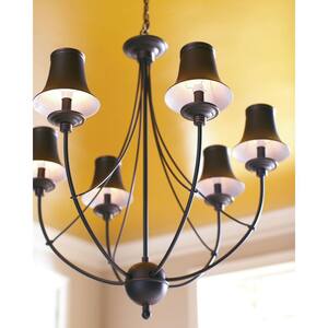 Charleston 6-Light Oil-Rubbed Bronze Chandelier with Shade