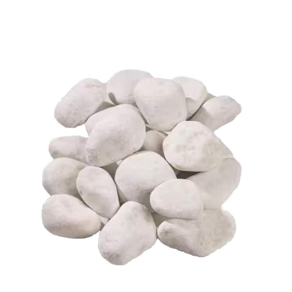 Ashman Online 1-2 in. Snow White Stone Pebbles Solar 10 lbs. Pack for Garden, Pathway Decor, Aquarium and Water Fountains